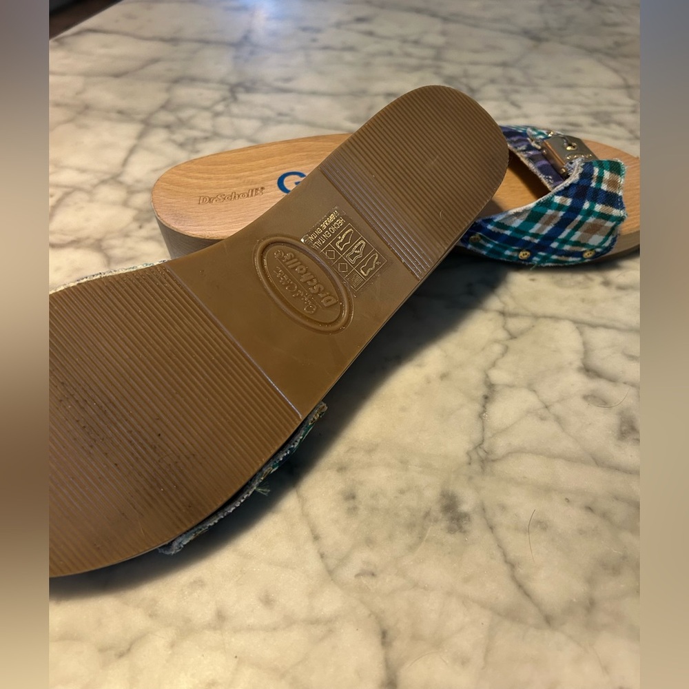 GANNI x Dr. Scholl's Plaid Sandals with Wooden Sole NWOB - Picture 3 of 9